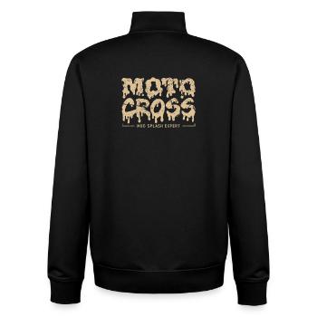 Motocross Mud Splash Expert | Dirt Bike Rider - Unisex Organic Zip Sweatshirt by Stanley/Stella - black - Back - AI Model Male 185 light (185cm)