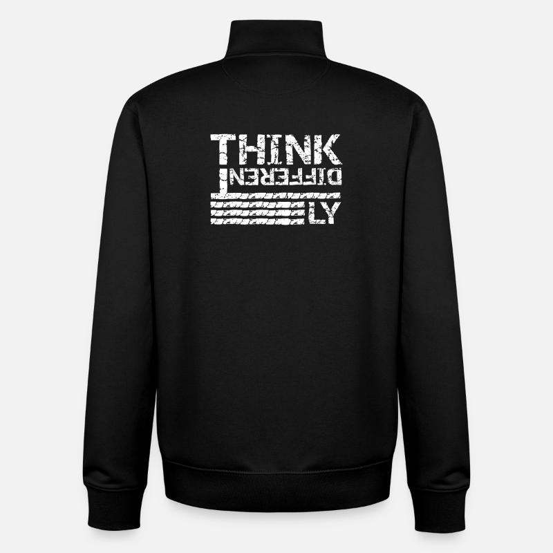 Anders denken – Grunge Typografie Design - Unisex Organic Zip Sweatshirt von Stanley/Stella - Schwarz