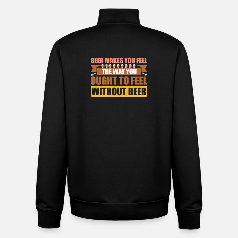 Sensations de la bière - Sweat zippé unisexe en coton bio Stanley/Stella - noir