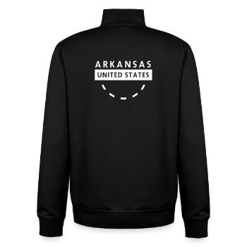 Arkansas State Pride Emblem USA - Unisex Organic Zip Sweatshirt von Stanley/Stella - Schwarz - Hinten - AI Model Male 185 light (185cm)