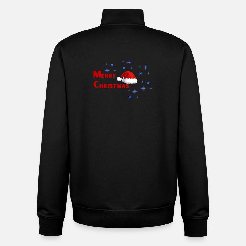 Joyeux Noël Chapeau de Père Noël - Sweat zippé unisexe en coton bio Stanley/Stella - noir