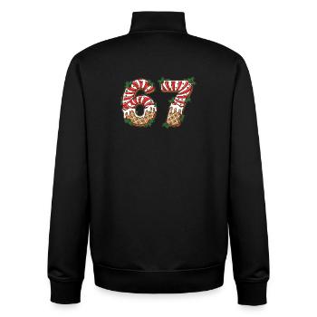 Kekszahlen 67 im Zuckerguss-Design - Unisex Organic Zip Sweatshirt von Stanley/Stella - Schwarz - Hinten - AI Model Male 185 light (185cm)