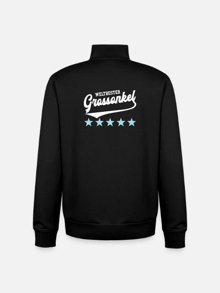 Great-Uncle Godfather Best Uncle Great-Uncle - Unisex Organic Zip Sweatshirt by Stanley/Stella - black