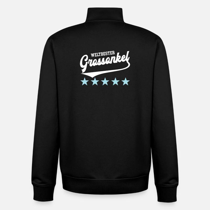 Great-Uncle Godfather Best Uncle Great-Uncle - Unisex Organic Zip Sweatshirt by Stanley/Stella - black