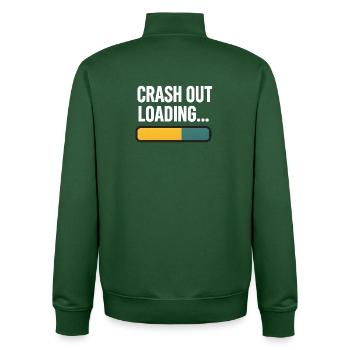 Crash Out Loading Bar, lustiger Spruch - Unisex Organic Zip Sweatshirt von Stanley/Stella - Flaschengrün - Hinten - AI Model Male 185 dark (185cm)