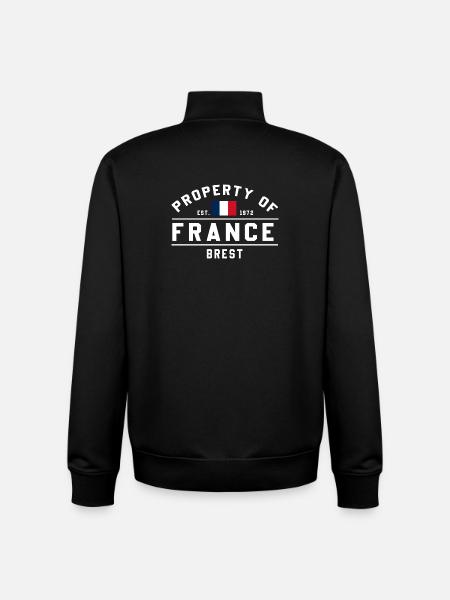 French Ownership Brest Logo - Unisex Organic Zip Sweatshirt by Stanley/Stella - black