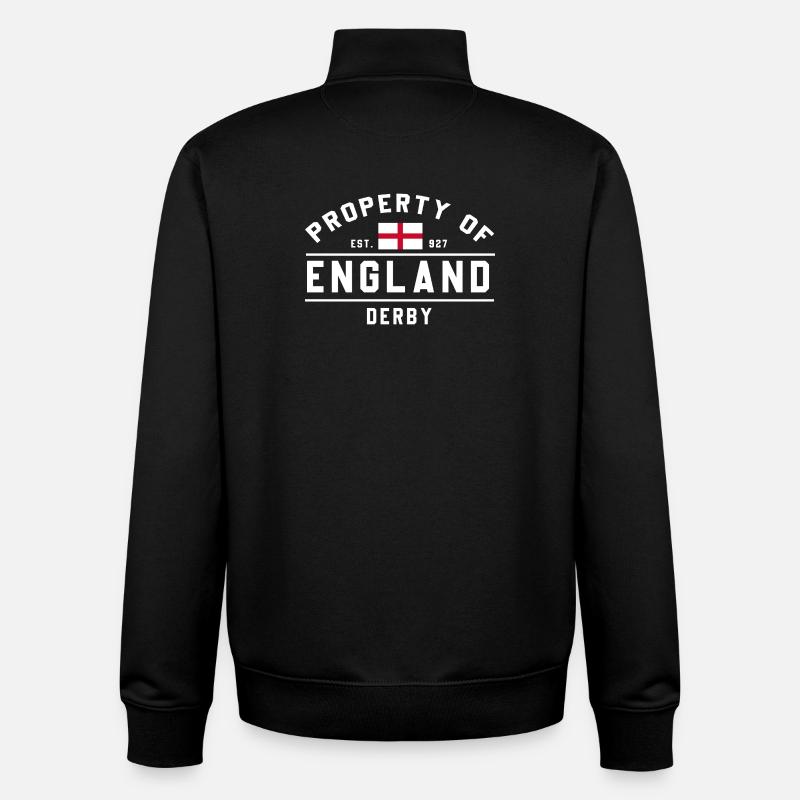 England Flag Derby Pattern - Unisex Organic Zip Sweatshirt by Stanley/Stella - black