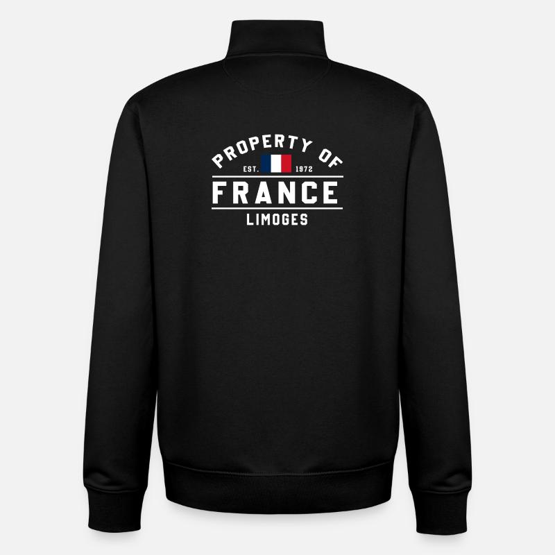 Eigentum von Frankreich Limoges Est 1872 - Unisex Organic Zip Sweatshirt von Stanley/Stella - Schwarz