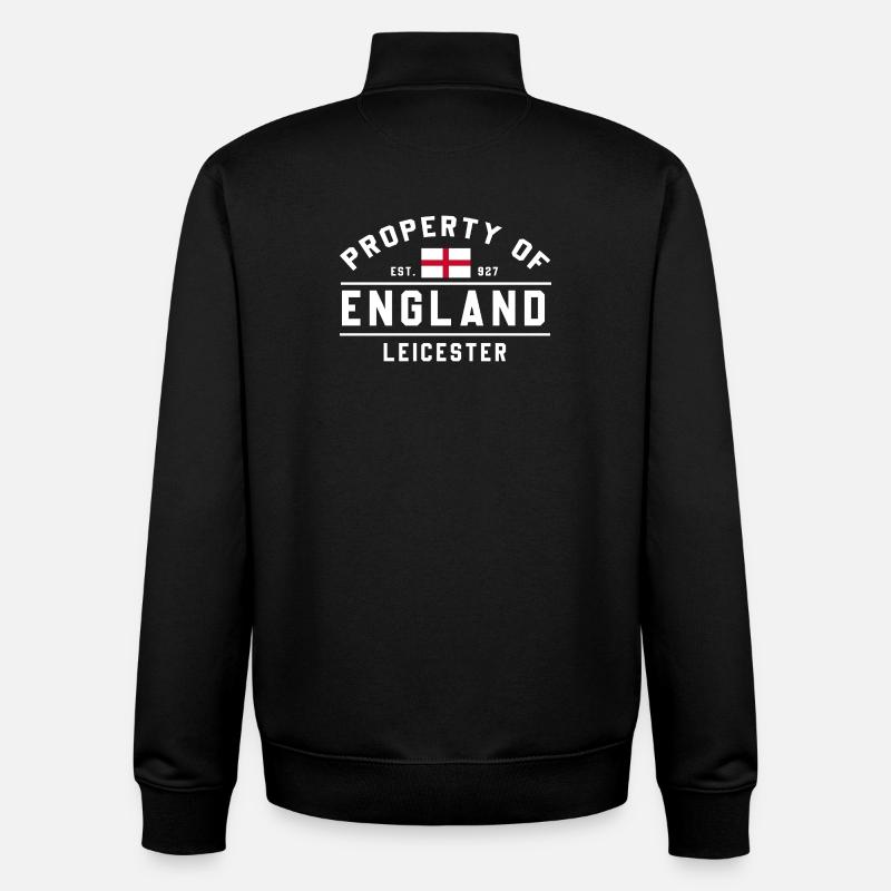 Angleterre Leicester Motif Drapeau Rétro - Sweat zippé unisexe en coton bio Stanley/Stella - noir