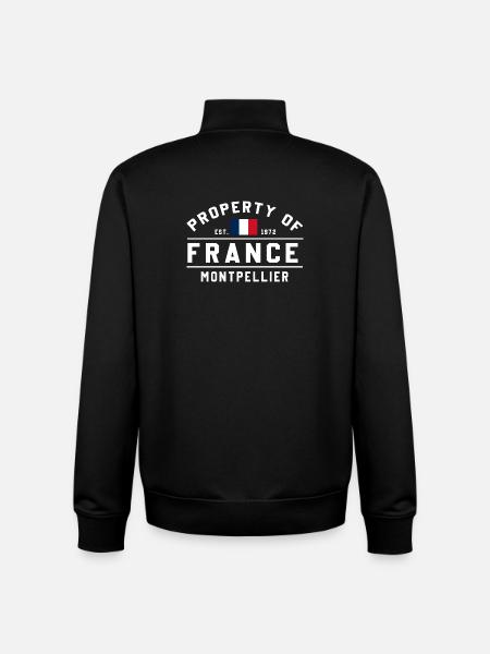 French flag Montpellier - Unisex Organic Zip Sweatshirt by Stanley/Stella - black