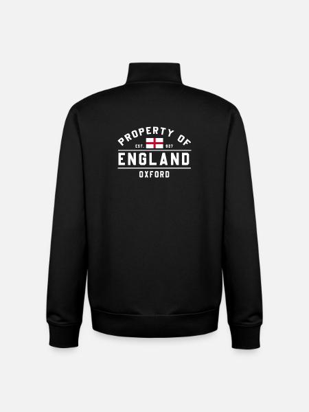 England Oxford Flag Graphics - Unisex Organic Zip Sweatshirt by Stanley/Stella - black