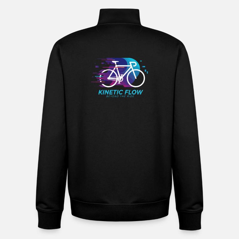 Kinetic Flow Bicycle Burst - Sweat zippé unisexe en coton bio Stanley/Stella - noir