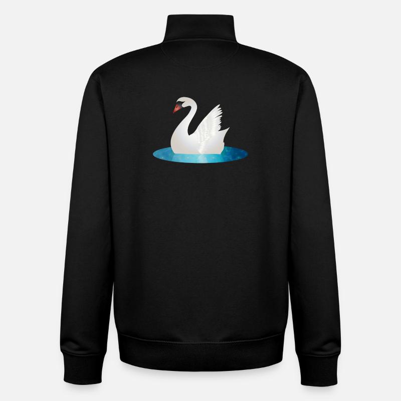Cygne scintillant aux ailes levées - Sweat zippé unisexe en coton bio Stanley/Stella - noir