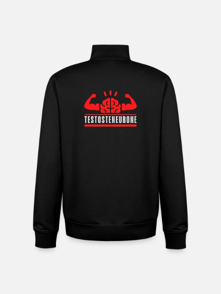 Testosteneurone - Sweat zippé unisexe en coton bio Stanley/Stella - noir
