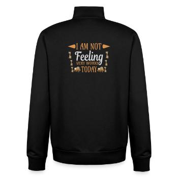 Not feeling workly sloth - Unisex Organic Zip Sweatshirt von Stanley/Stella - Schwarz - Hinten - AI Model Male 185 light (185cm)