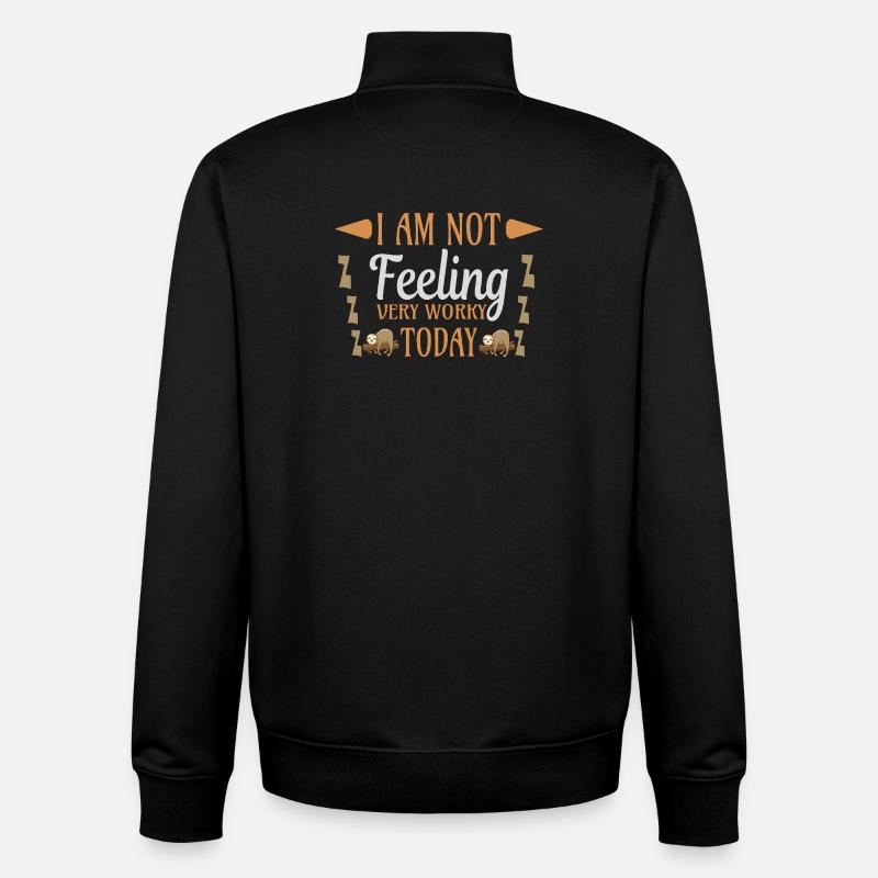Not feeling workly sloth - Unisex Organic Zip Sweatshirt by Stanley/Stella - black