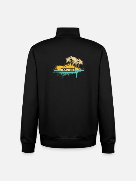 Vacances Caraïbes - Sweat zippé unisexe en coton bio Stanley/Stella - noir