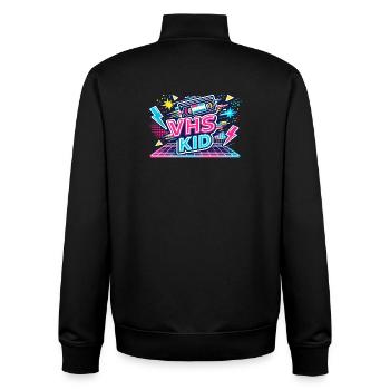 VHS KID Neon Retro - Unisex Organic Zip Sweatshirt von Stanley/Stella - Schwarz - Hinten - AI Model Male 185 light (185cm)