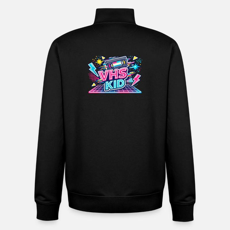 VHS KID Neon Retro - Unisex Organic Zip Sweatshirt von Stanley/Stella - Schwarz