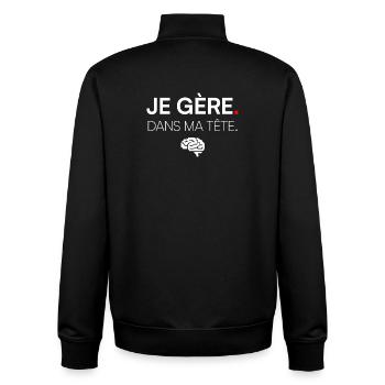 ICH SCHAFFE DAS. IN MEINEM KOPF. | Humor - Unisex Organic Zip Sweatshirt von Stanley/Stella - Schwarz - Hinten - AI Model Male 185 light (185cm)