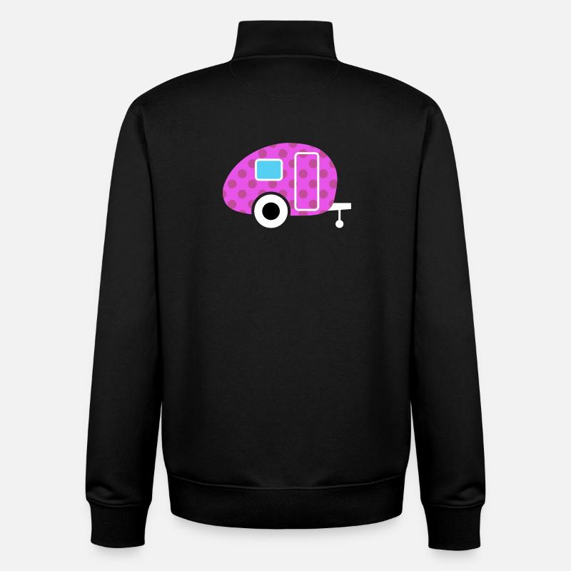 Motif Caravan Caravan Van Life Dots - Sweat zippé unisexe en coton bio Stanley/Stella - noir