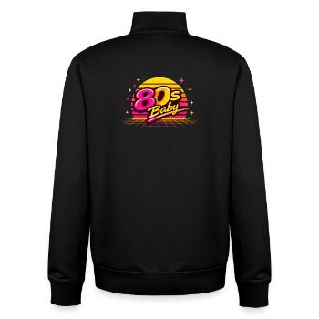 80er Neon Baby - Unisex Organic Zip Sweatshirt von Stanley/Stella - Schwarz - Hinten - AI Model Male 185 light (185cm)