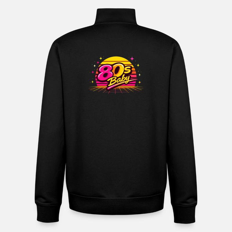 Bébé néon des années 80 - Sweat zippé unisexe en coton bio Stanley/Stella - noir