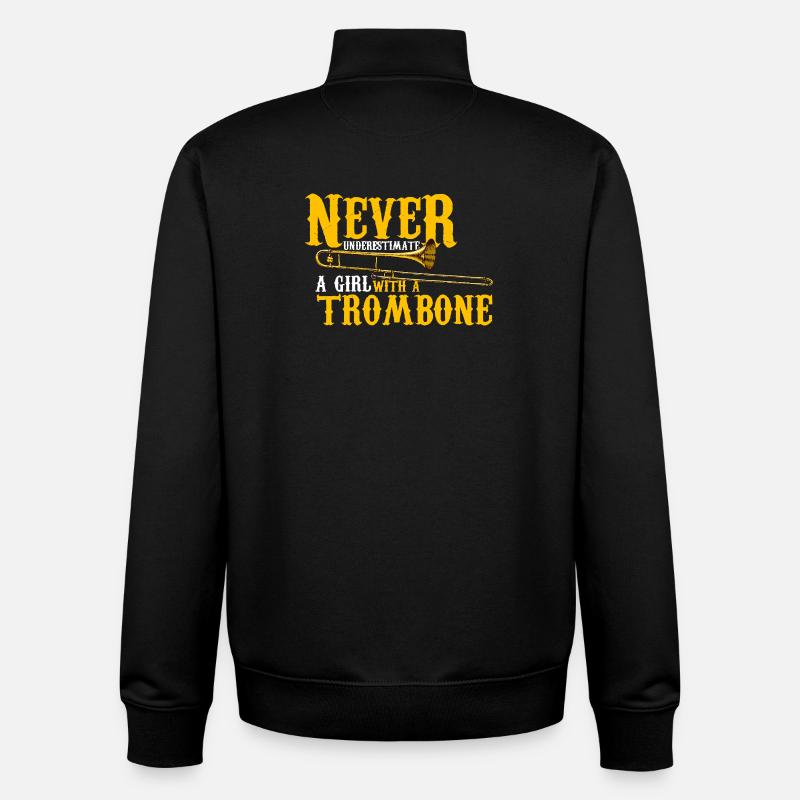 Versteht nie: Posaunenmädchen - Unisex Organic Zip Sweatshirt von Stanley/Stella - Schwarz