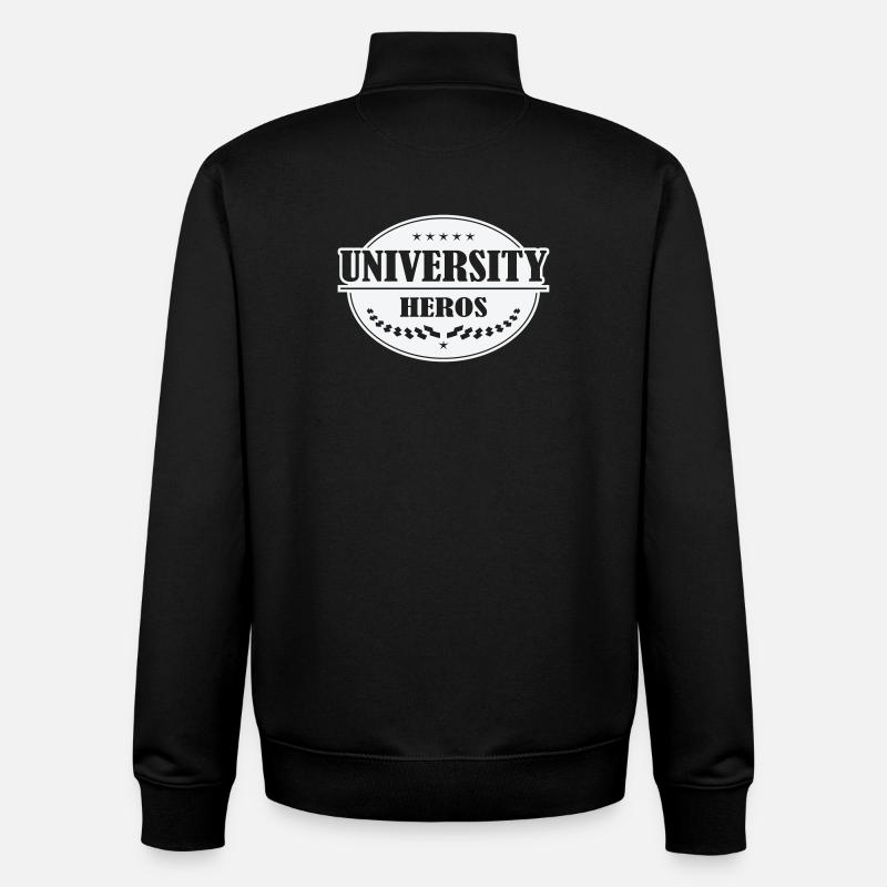 Unihelden Badge - Unisex Organic Zip Sweatshirt by Stanley/Stella - black