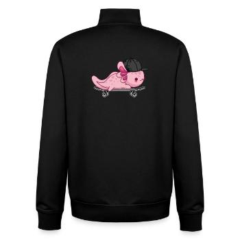Cooles Axolotl-Skateboarding – Kawaii-Stil - Unisex Organic Zip Sweatshirt von Stanley/Stella - Schwarz - Hinten - AI Model Male 185 light (185cm)