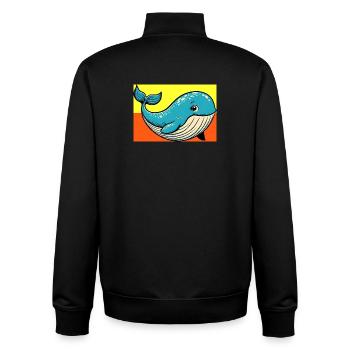 Wal - Unisex Organic Zip Sweatshirt von Stanley/Stella - Schwarz - Hinten - AI Model Male 185 light (185cm)