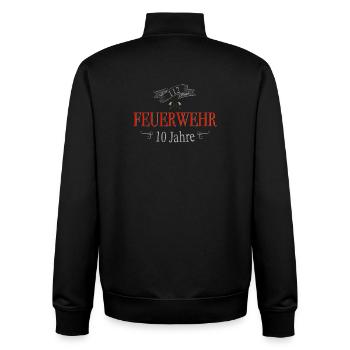 Feuerwehr 10 Jahre Jubiläum - Unisex Organic Zip Sweatshirt von Stanley/Stella - Schwarz - Hinten - AI Model Male 185 light (185cm)
