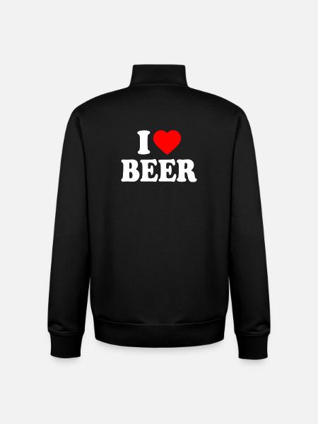I love beer - Unisex Organic Zip Sweatshirt by Stanley/Stella - black