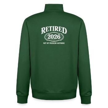 Ruhestand 2026 – nicht mehr mein Problem. Ruhestan - Unisex Organic Zip Sweatshirt von Stanley/Stella - Flaschengrün - Hinten - AI Model Male 185 dark (185cm)