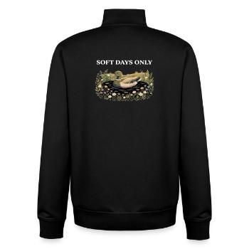 Duck in Bloom: Soft Days Cottagecore Farm - Unisex Organic Zip Sweatshirt by Stanley/Stella - black - Back - AI Model Male 185 light (185cm)