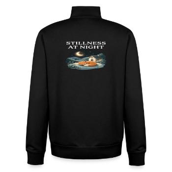 Stillness at Night Fox Animal Cottagecore Farm - Unisex Organic Zip Sweatshirt by Stanley/Stella - black - Back - AI Model Male 185 light (185cm)
