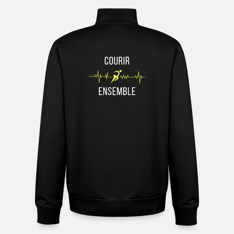 Courir Ensemble Cardio - Sweat zippé unisexe en coton bio Stanley/Stella - noir