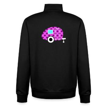 Caravan Wohnwagen rose Dots Punkte Camper Rétro - Sweat zippé unisexe en coton bio Stanley/Stella - noir - Dos - AI Model Male 185 light (185cm)