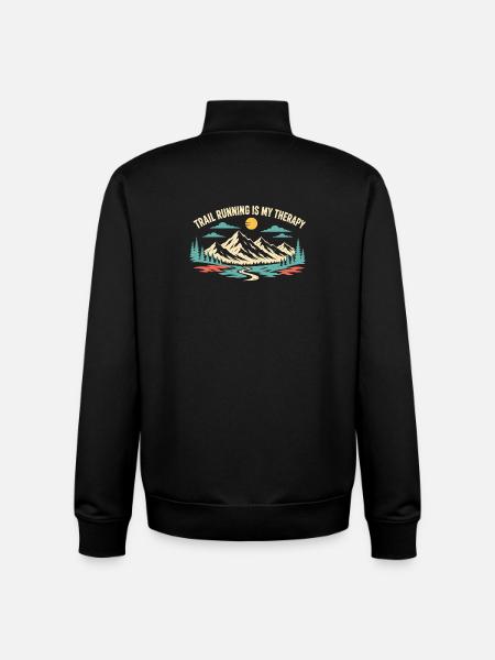 Trailrunning ist meine Therapie - Unisex Organic Zip Sweatshirt von Stanley/Stella - Schwarz