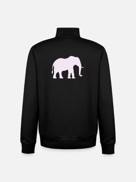 Elephant Silhouette Pastel Rose - Unisex Organic Zip Sweatshirt by Stanley/Stella - black