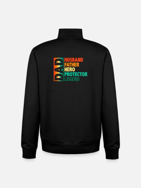 DAD: Held Beschützer Legende - Unisex Organic Zip Sweatshirt von Stanley/Stella - Schwarz