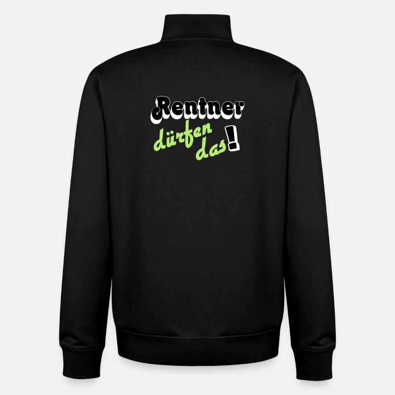 Rentner Spruch Neon Grün - Unisex Organic Zip Sweatshirt von Stanley/Stella - Schwarz