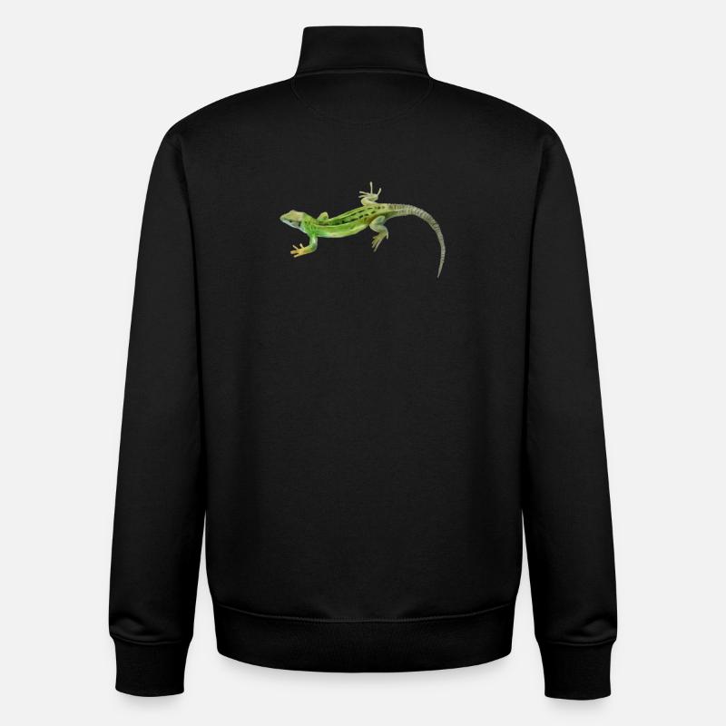 Gecko Green Pattern - Unisex Organic Zip Sweatshirt by Stanley/Stella - black