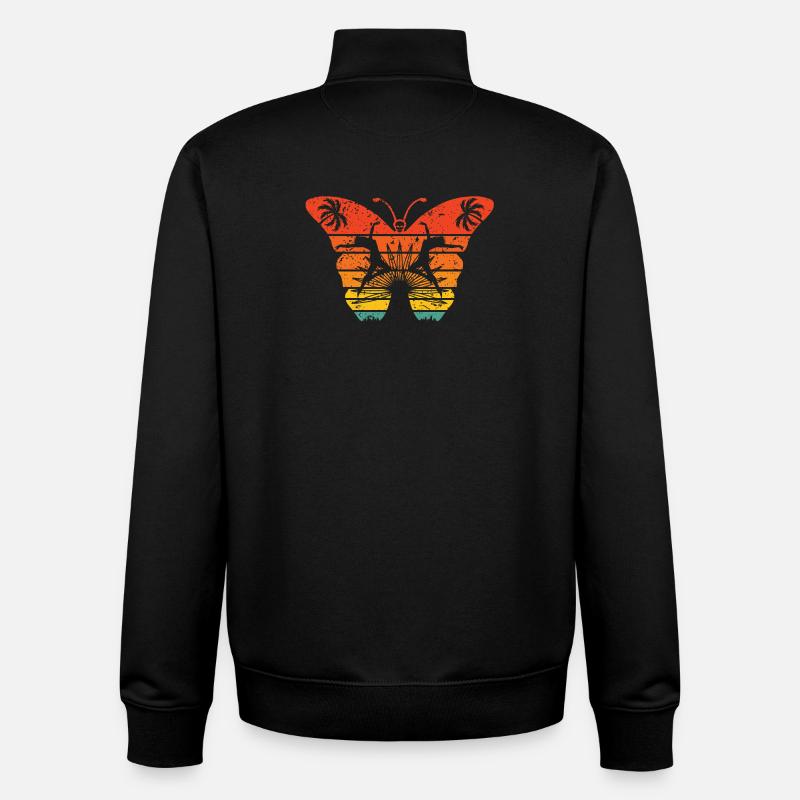 Étrange effet papillon - Sweat zippé unisexe en coton bio Stanley/Stella - noir