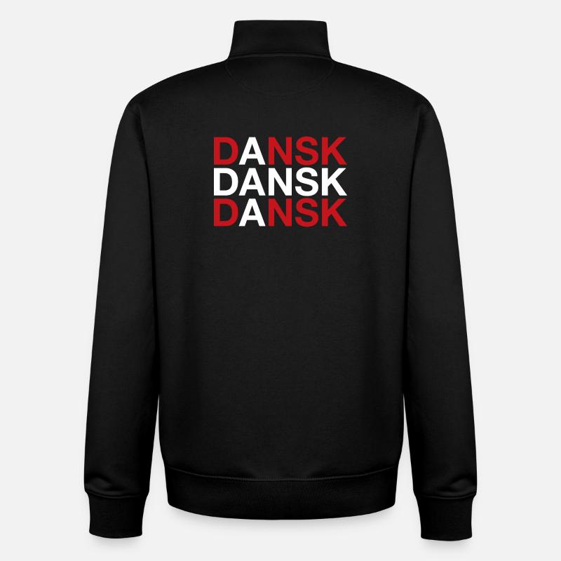DANSK Drapeau danois Dänemark Danemark - Sweat zippé unisexe en coton bio Stanley/Stella - noir