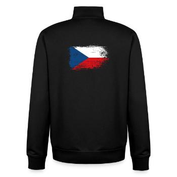 Tschechische Flagge Brush Splash - Unisex Organic Zip Sweatshirt von Stanley/Stella - Schwarz - Hinten - AI Model Male 185 light (185cm)