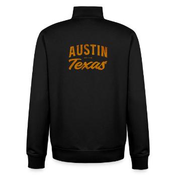 Austin Texas Vintage Lettering - Unisex Organic Zip Sweatshirt by Stanley/Stella - black - Back - AI Model Male 185 light (185cm)