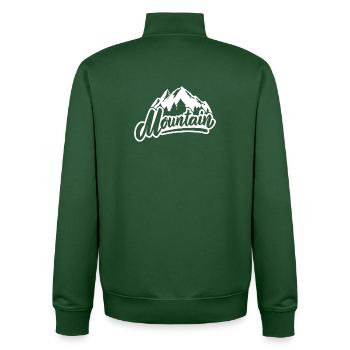 ski, station de ski, skieur - Sweat zippé unisexe en coton bio Stanley/Stella - vert bouteille - Dos - AI Model Male 185 dark (185cm)