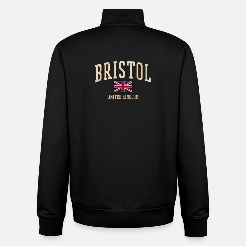Bristol Royaume-Uni - Sweat zippé unisexe en coton bio Stanley/Stella - noir