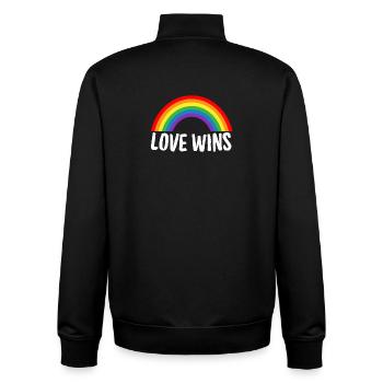 Love wins - Unisex Organic Zip Sweatshirt by Stanley/Stella - black - Back - AI Model Male 185 light (185cm)